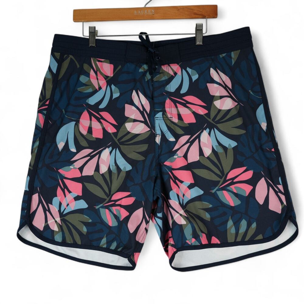 Old Navy Board Shorts Mens 38x9 Floral Palms Swimwear Beach‎ Stretch